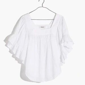Madewell Flutter-Sleeve Butterfly Top 100% Cotton Size M